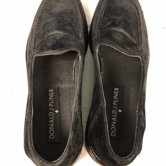 Donald J Pliner Zvian Loafers Men’s Size 8.5 M, Black‎ Distressed Velvet 3182 main image 7